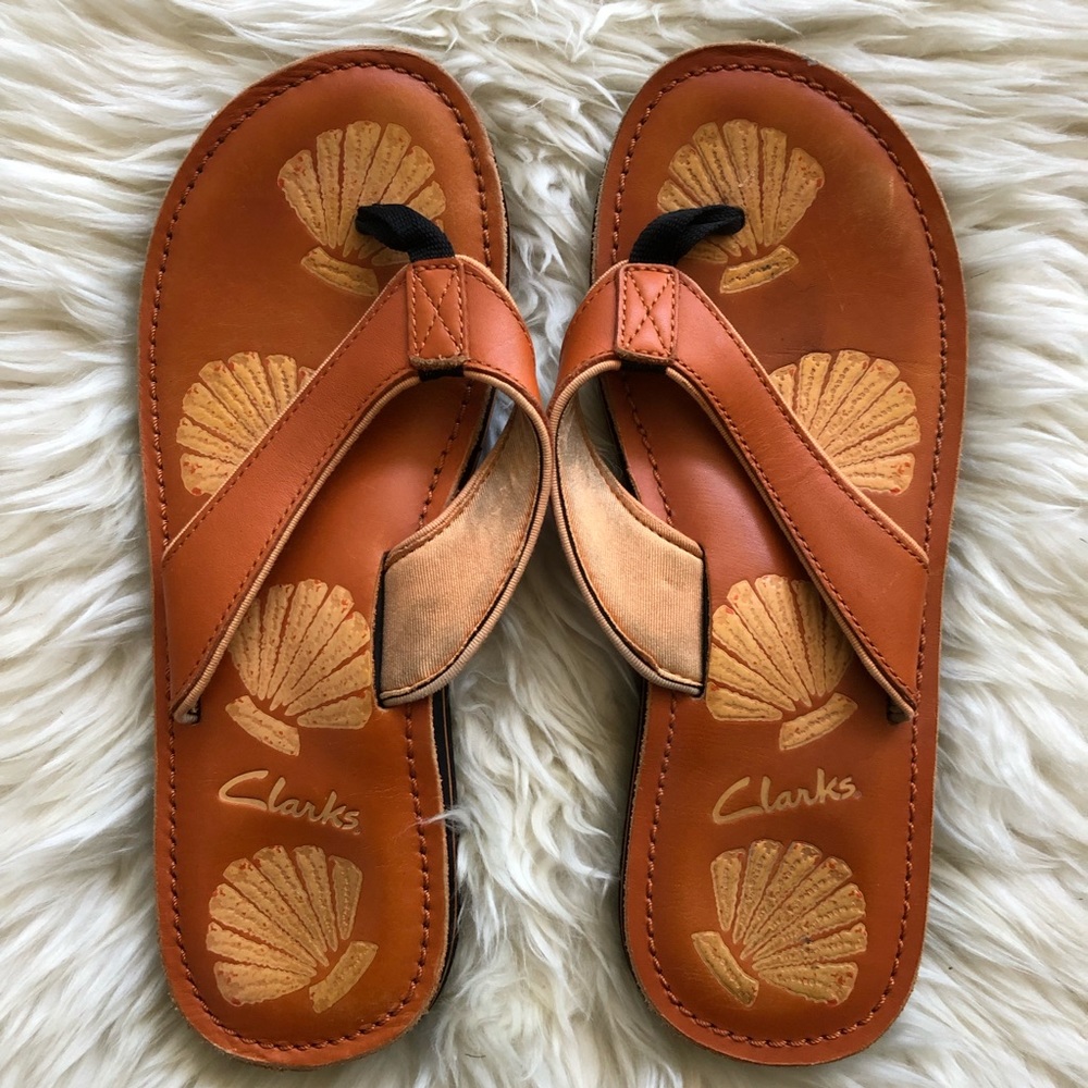 Fossil Seashells Leather Seashells Slippers